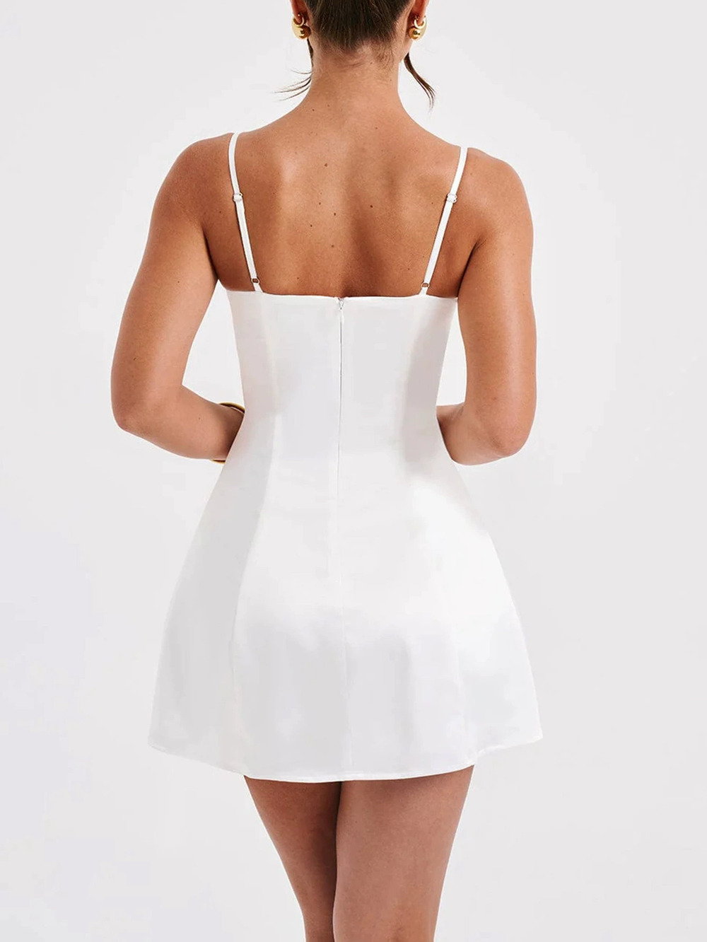 Zara Kaikuo Solid Color Spaghetti Strap Mini Dress Summer - Picture 5 of 6